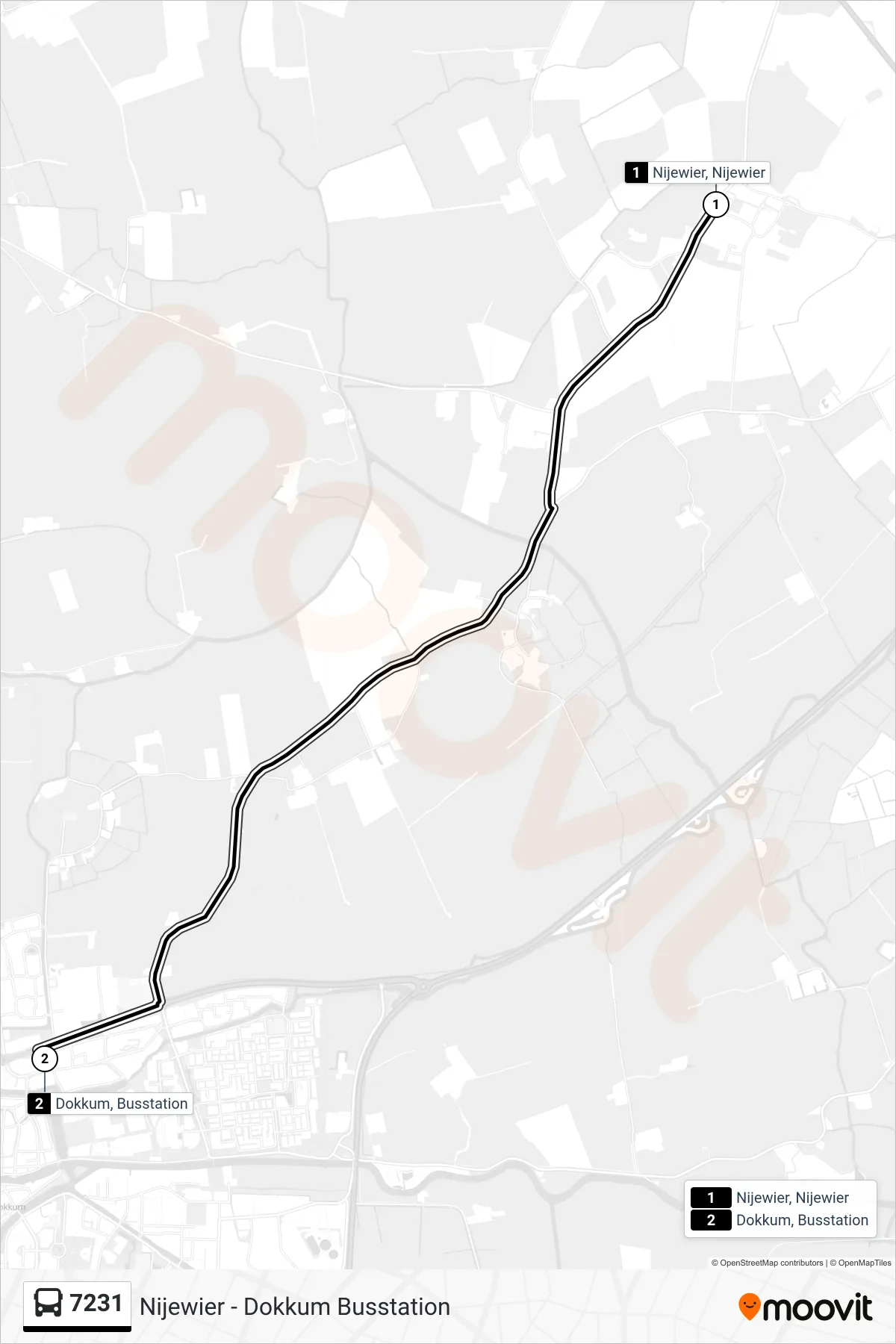 Lijn 7231 (bus, Dokkum): route en haltes op de kaart