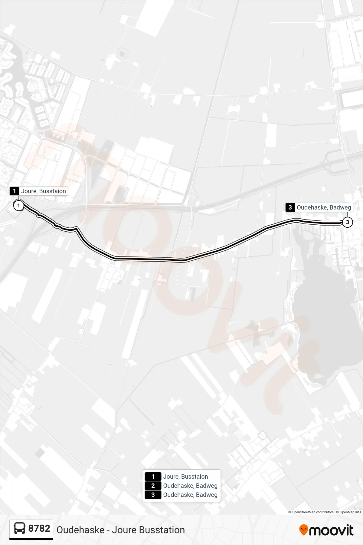 Lijn 8782 (bus, Oudehaske): route en haltes op de kaart