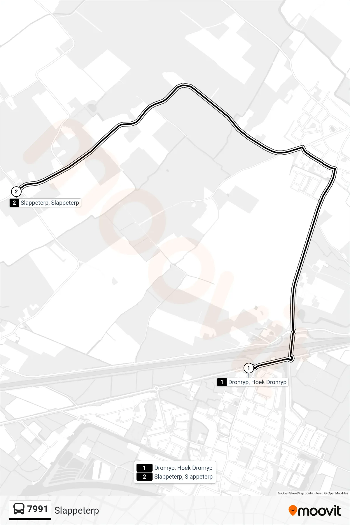 Lijn 7991 (bus, Slappeterp): route en haltes op de kaart
