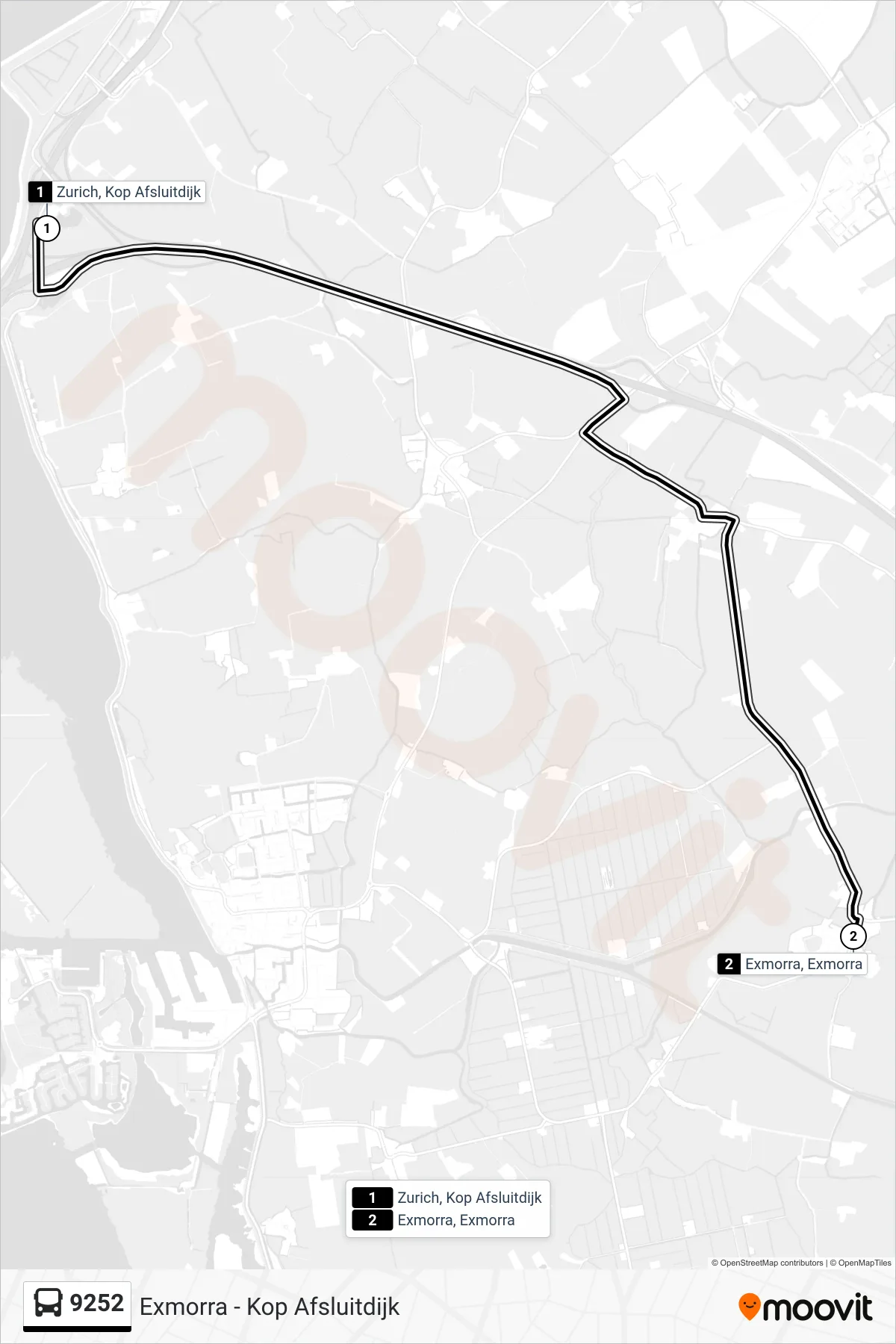 Lijn 9252 (bus, Exmorra): route en haltes op de kaart