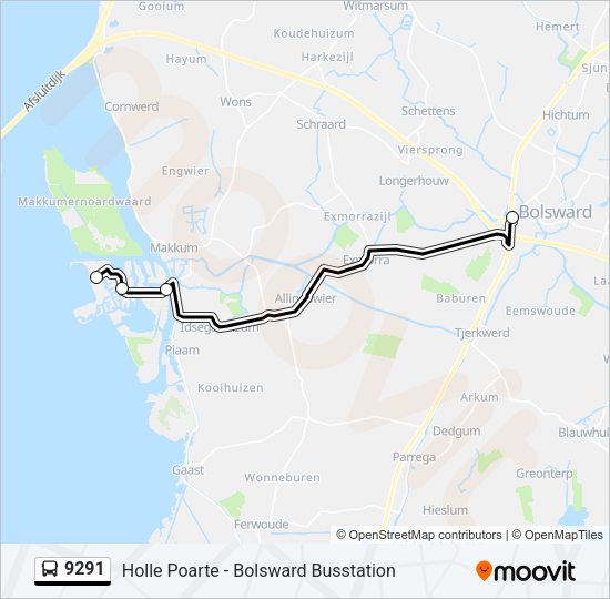 9291 Bus Line Map