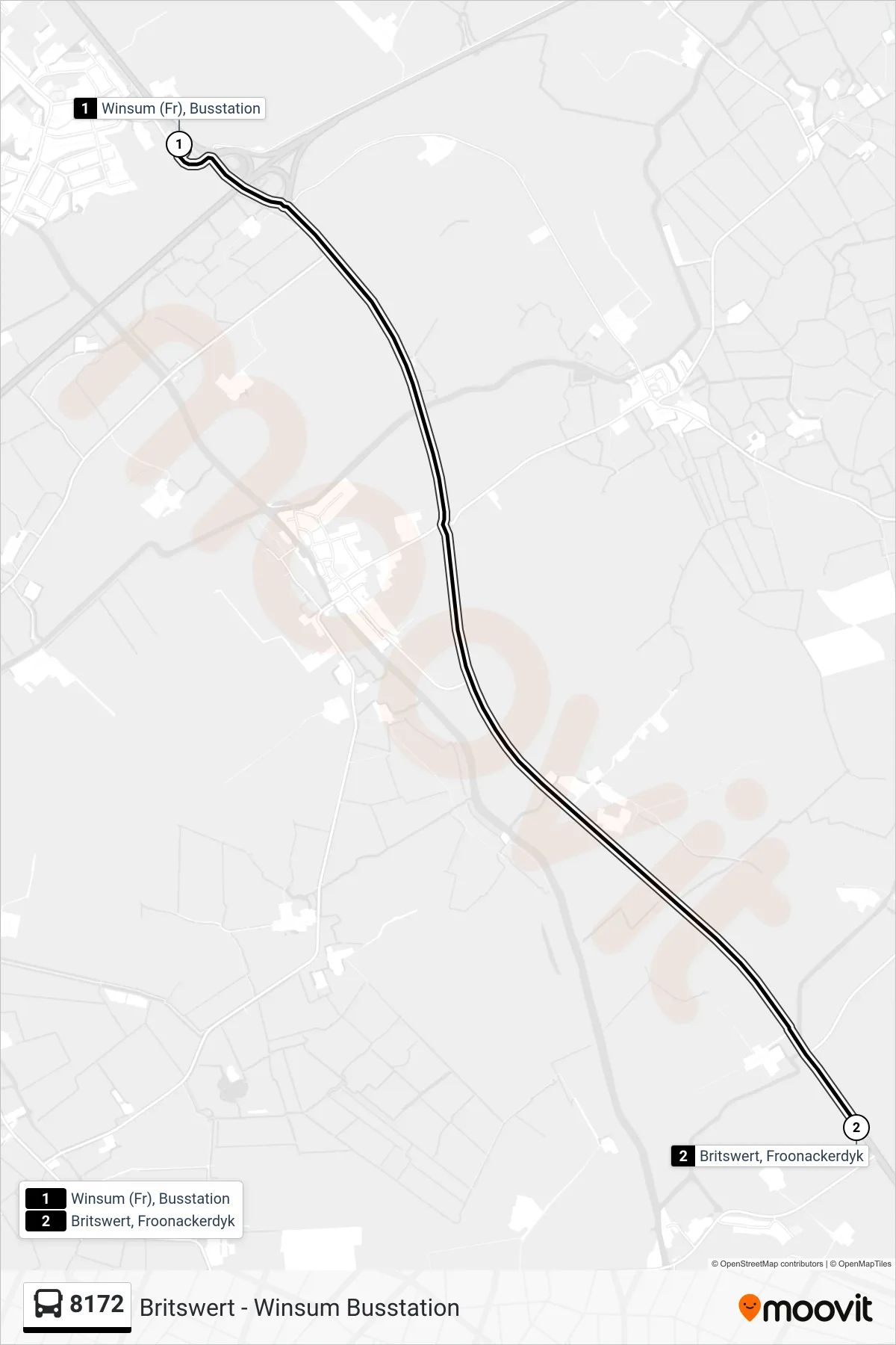 Lijn 8172 (bus, Britswert): route en haltes op de kaart