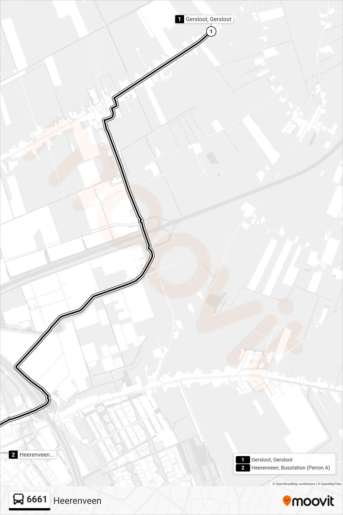 Lijn 6661 (bus, Heerenveen): route en haltes op de kaart