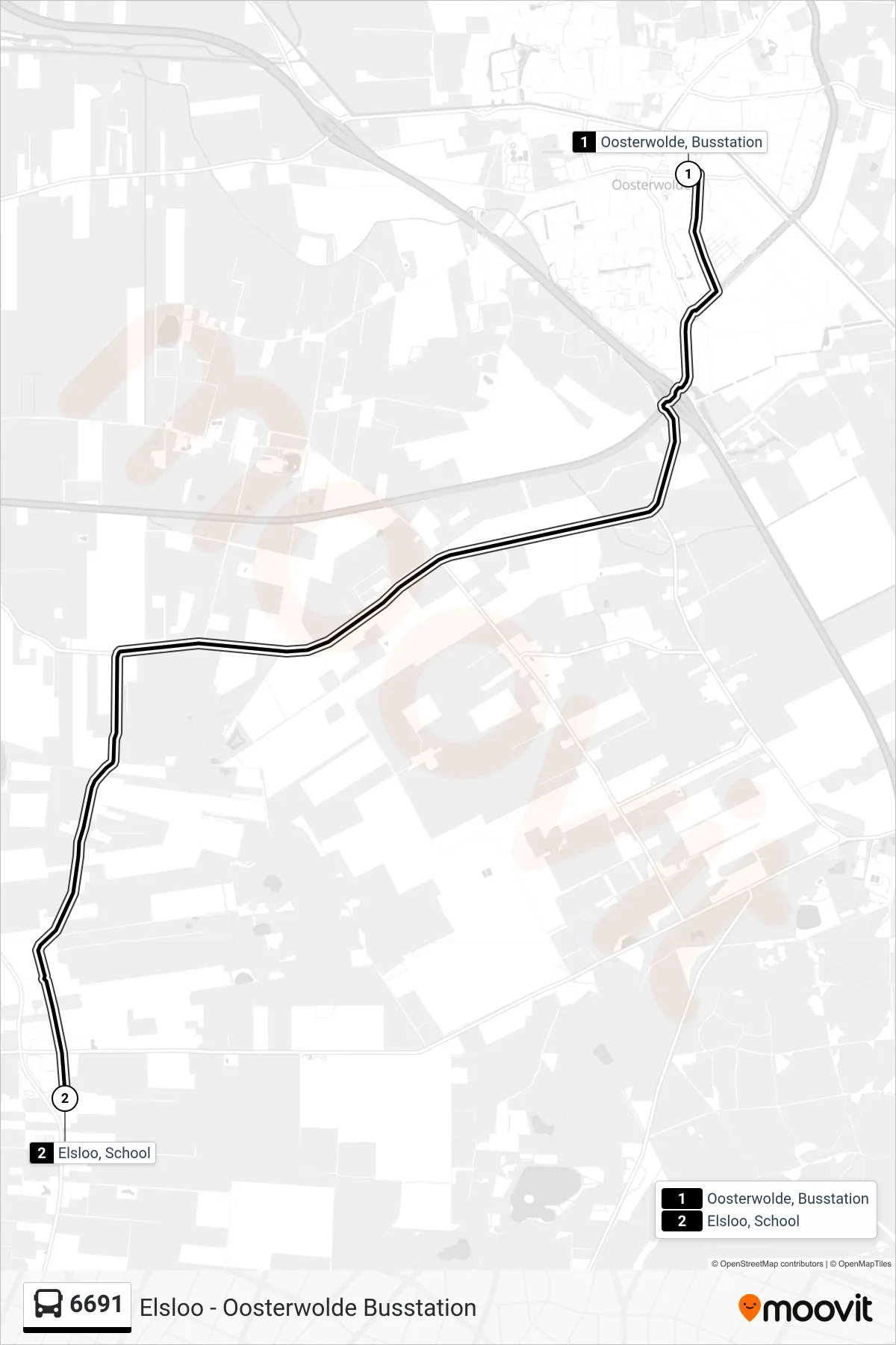 Lijn 6691 (bus, Elsloo): route en haltes op de kaart