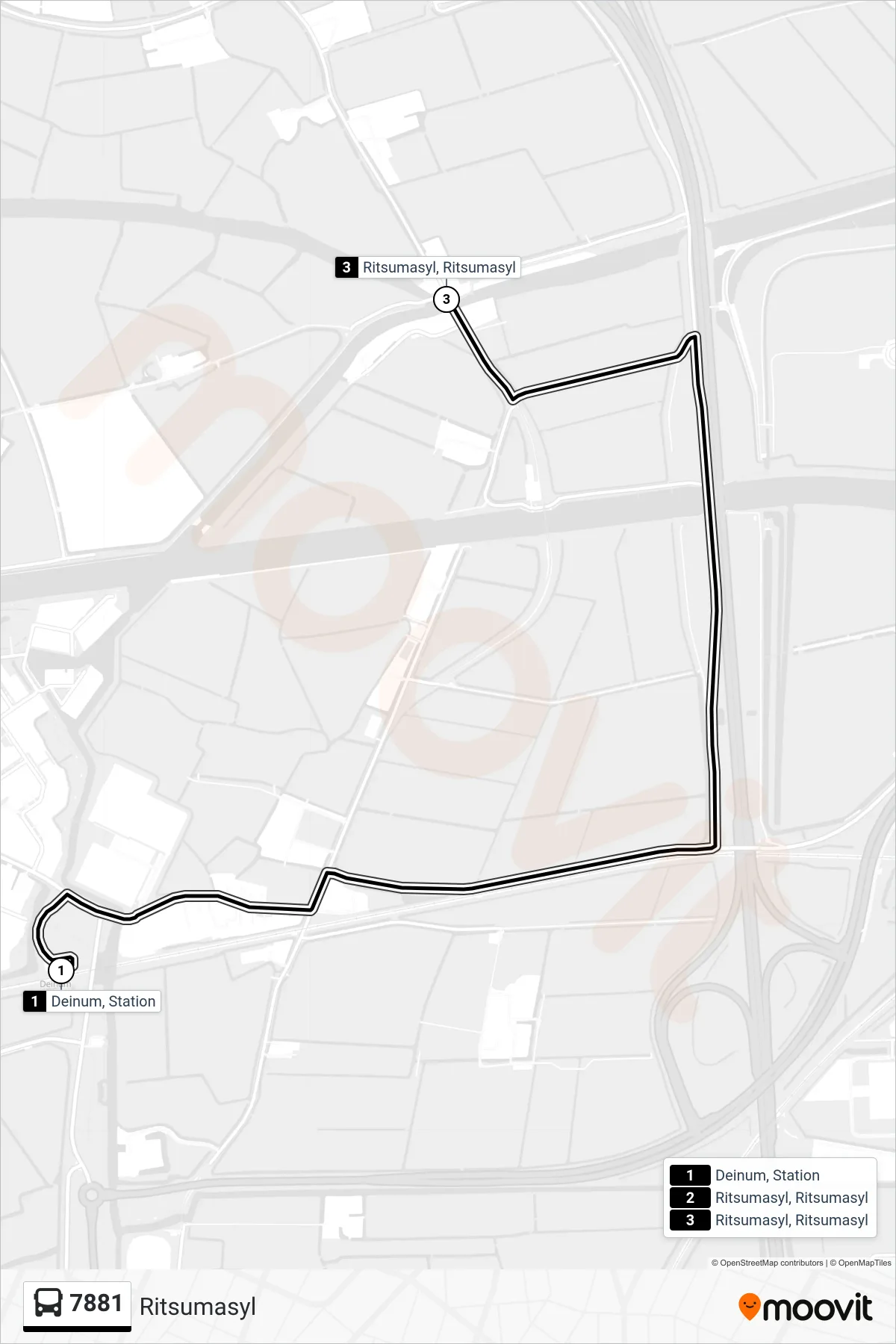 7881 bus Line (Ritsumasyl) route and stops on a map