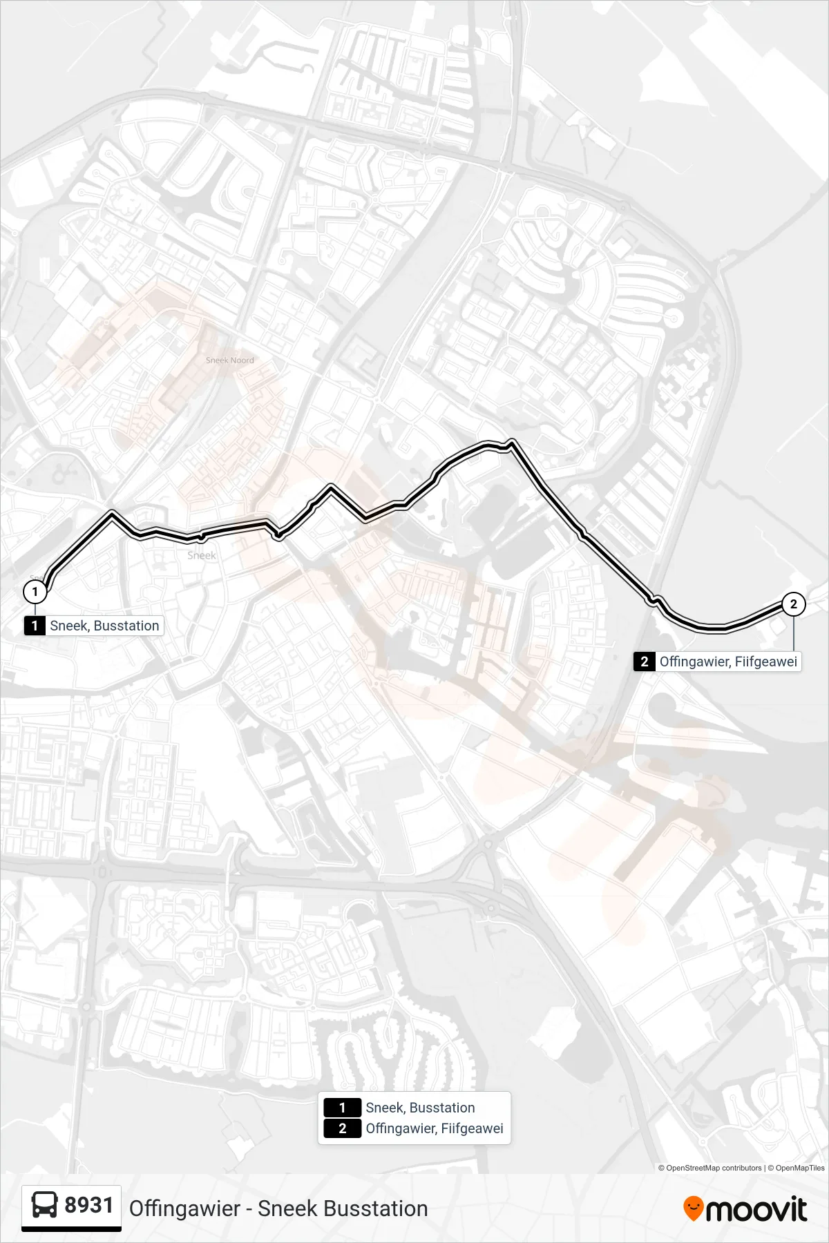 Lijn 8931 (bus, Offingawier): route en haltes op de kaart