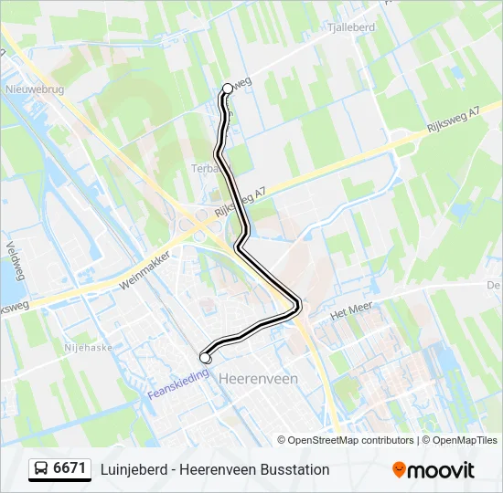 6671 Bus Line Map