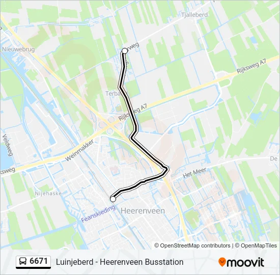 6671 Bus Line Map
