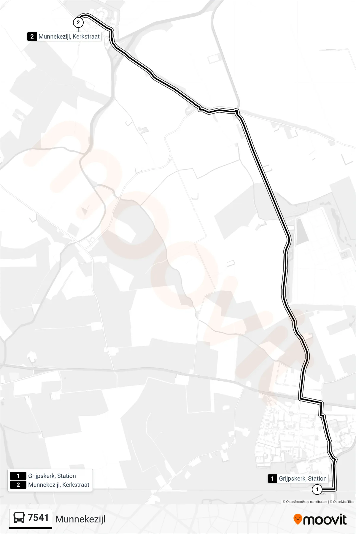 Lijn 7541 (bus, Munnekezijl): route en haltes op de kaart
