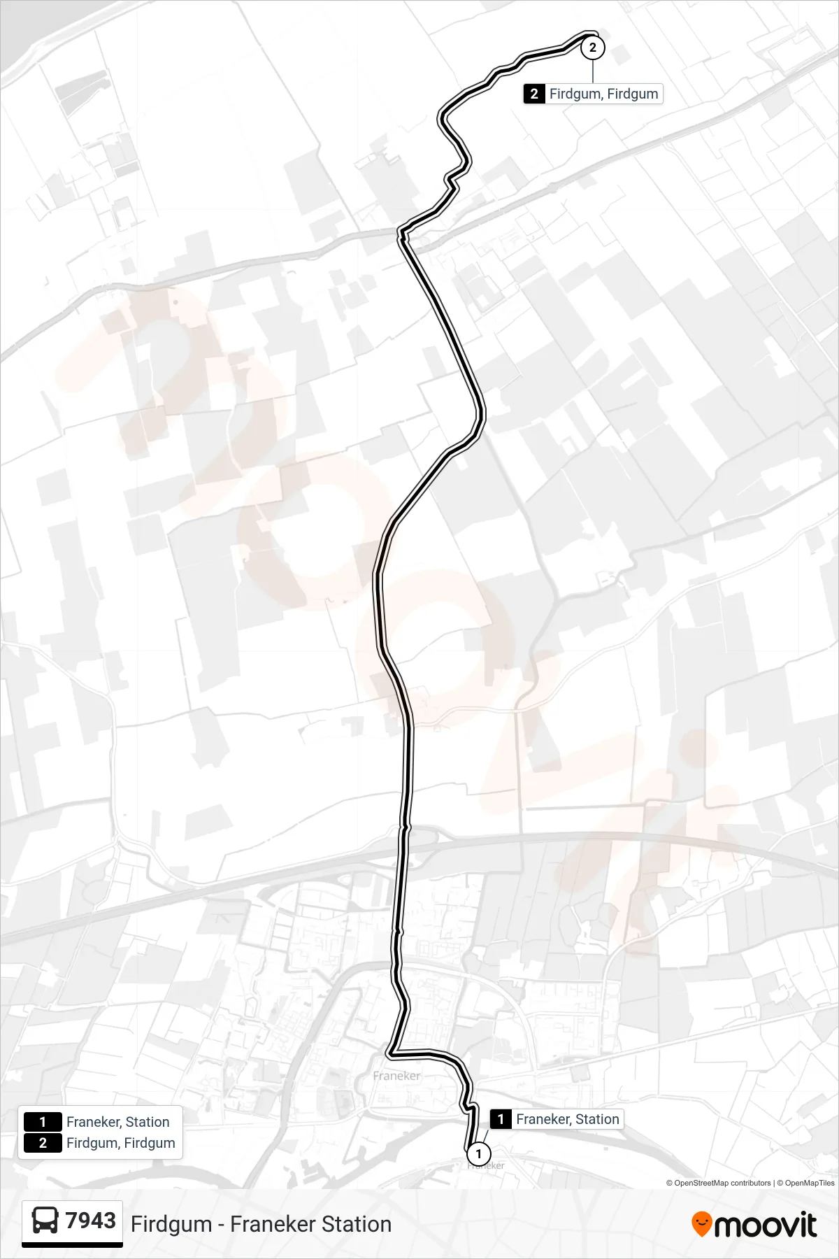 Lijn 7943 (bus, Firdgum): route en haltes op de kaart