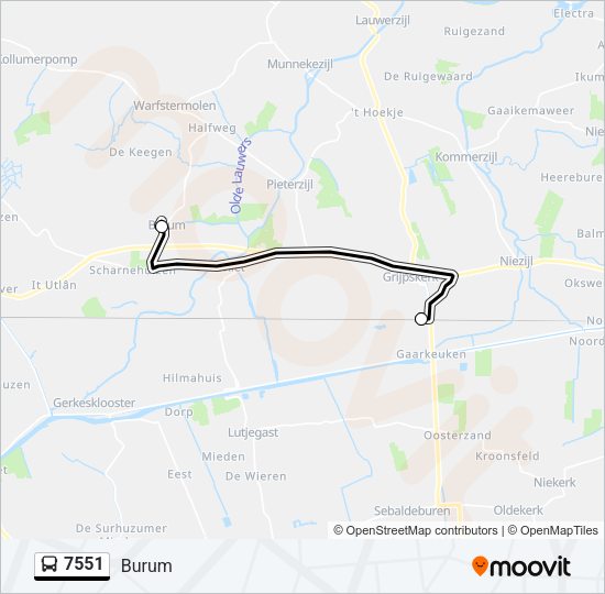 7551 Bus Line Map