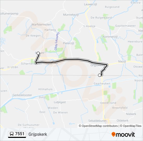 7551 Bus Line Map