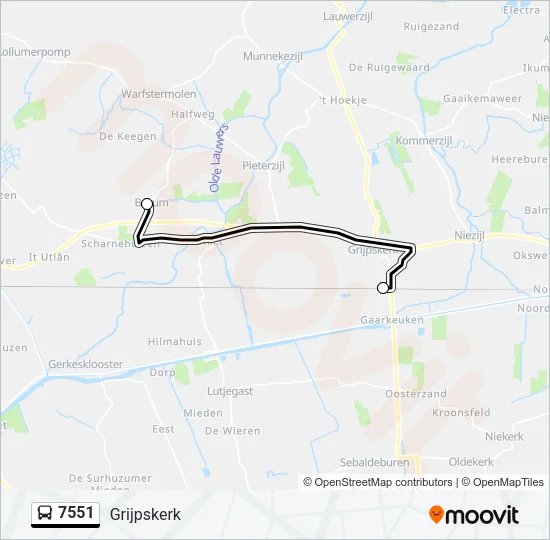 7551 Bus Line Map