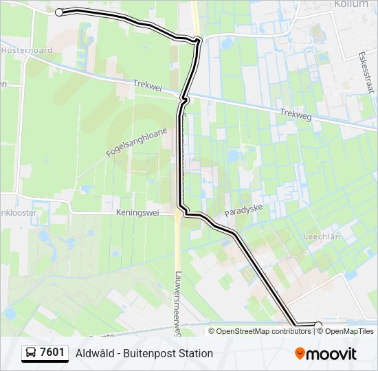 7601 Bus Line Map