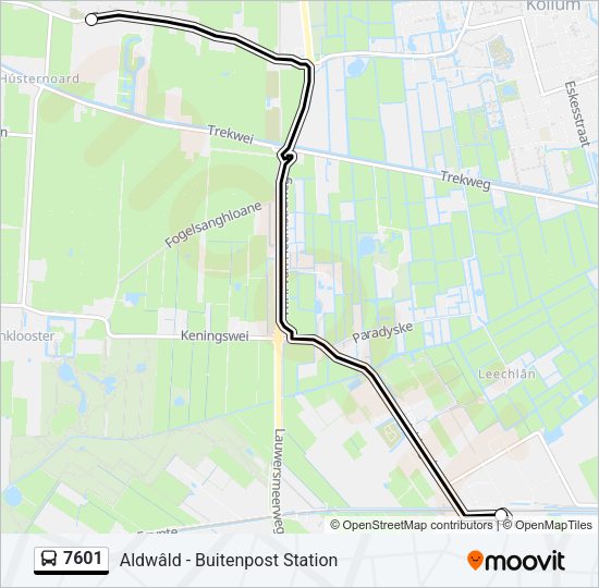 7601 Bus Line Map