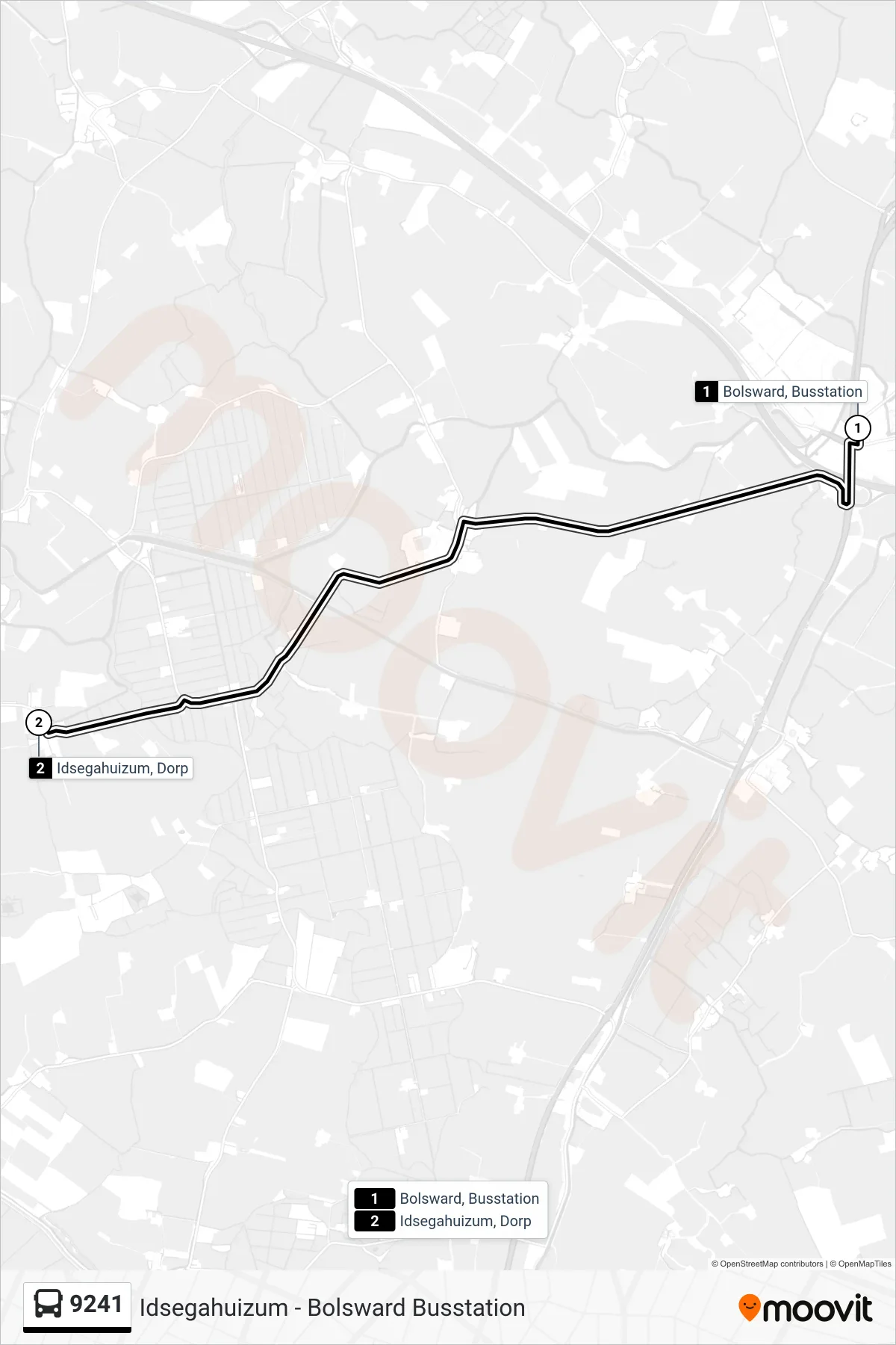 Lijn 9241 (bus, Idsegahuizum): route en haltes op de kaart