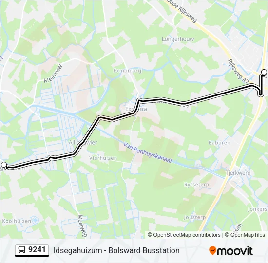 Bus 9241 lijnkaart