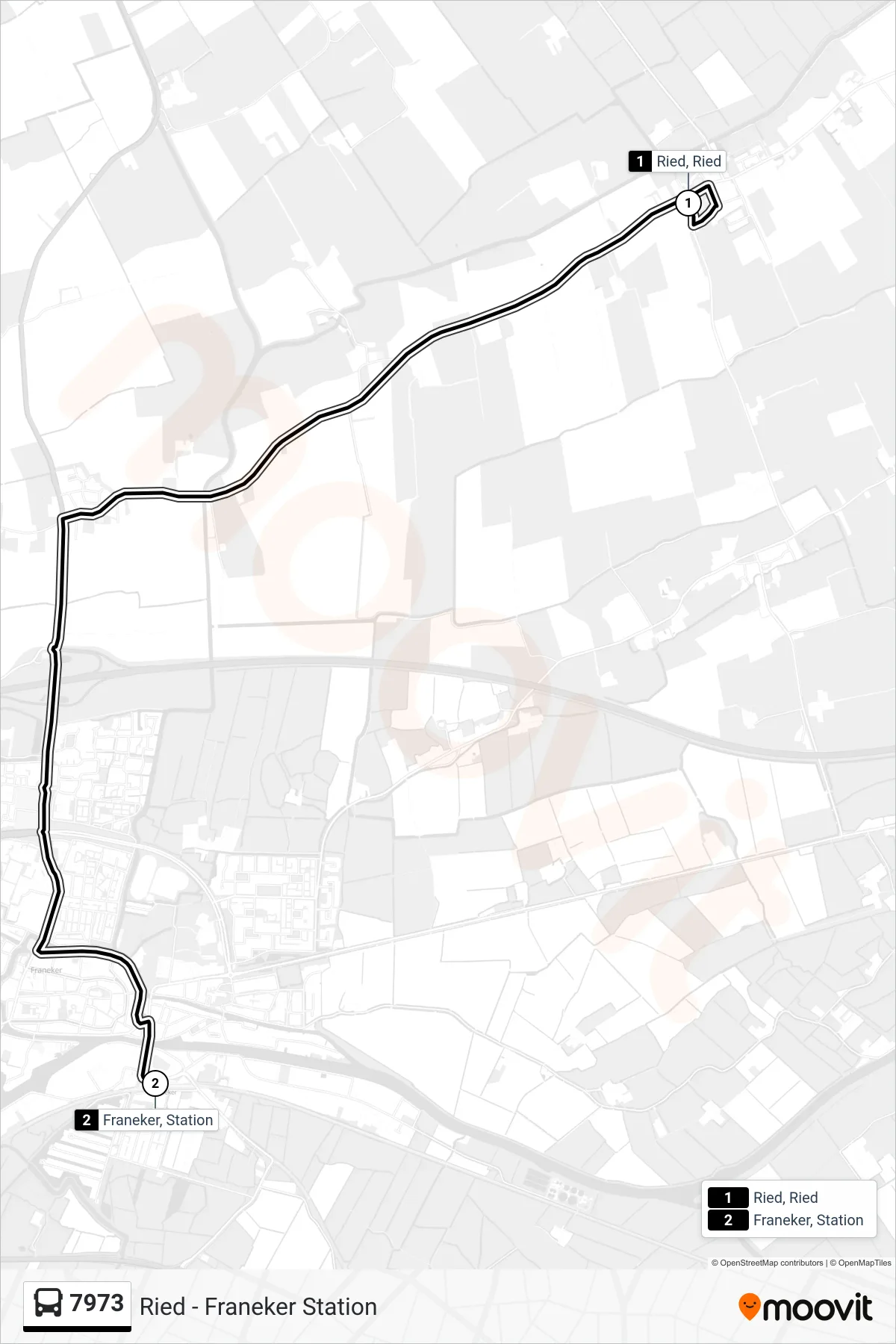 Lijn 7973 (bus, Franeker): route en haltes op de kaart
