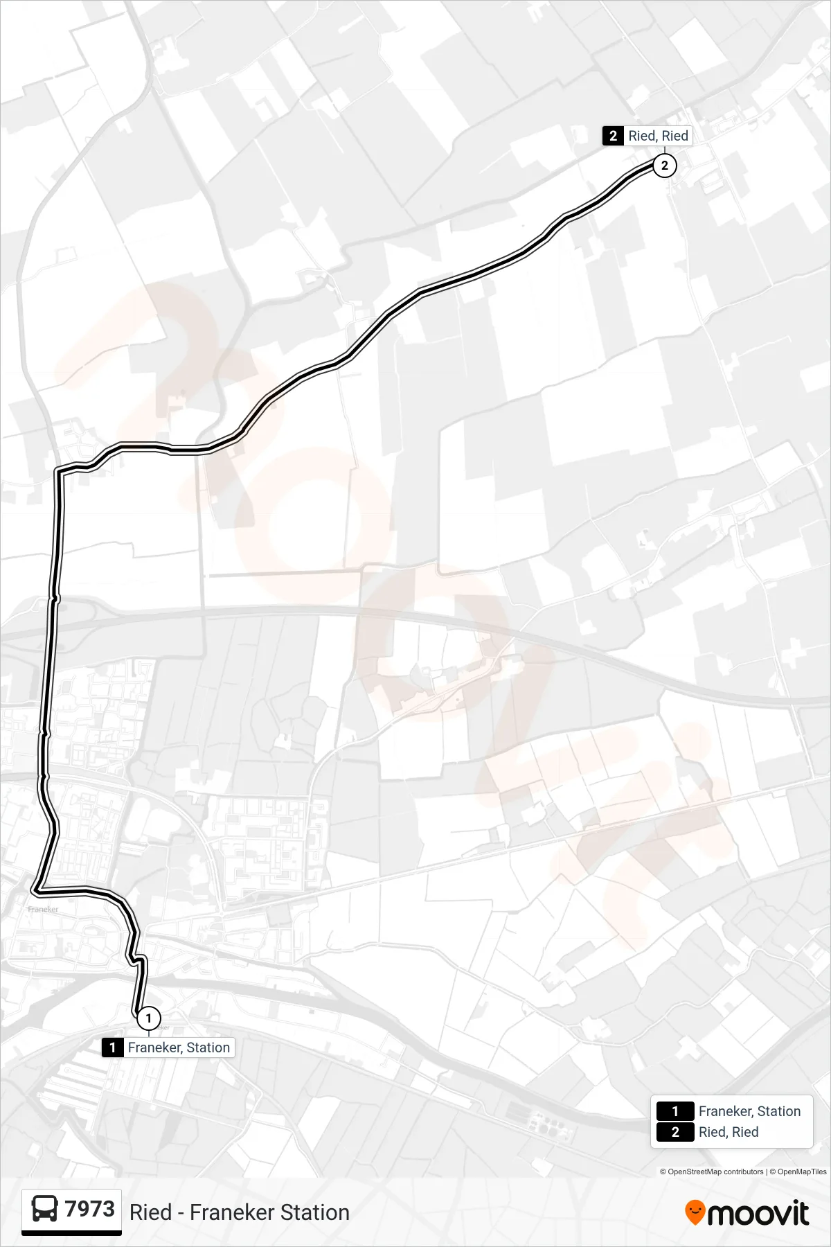 Lijn 7973 (bus, Ried): route en haltes op de kaart