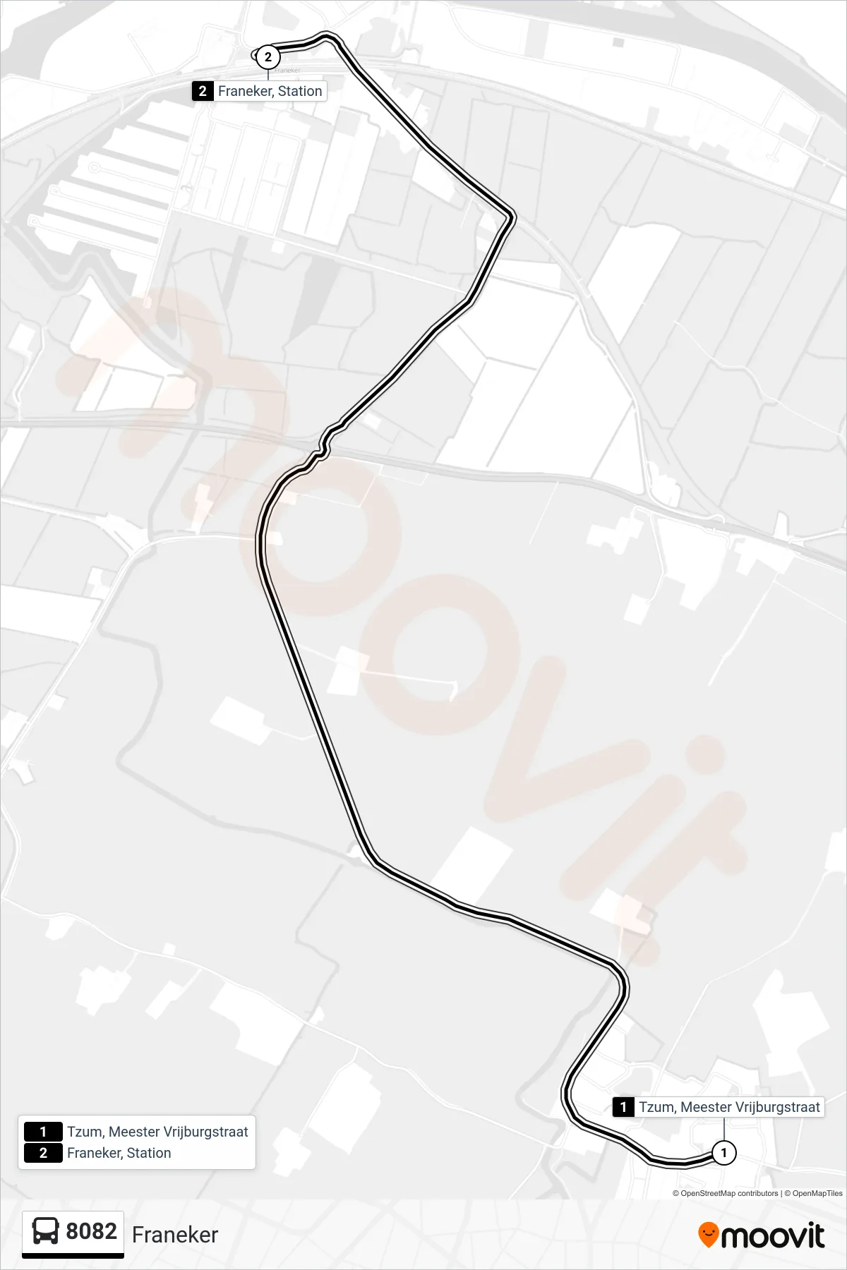 Lijn 8082 (bus, Franeker): route en haltes op de kaart