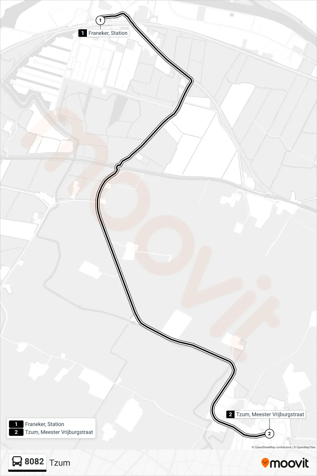 Lijn 8082 (bus, Tzum): route en haltes op de kaart