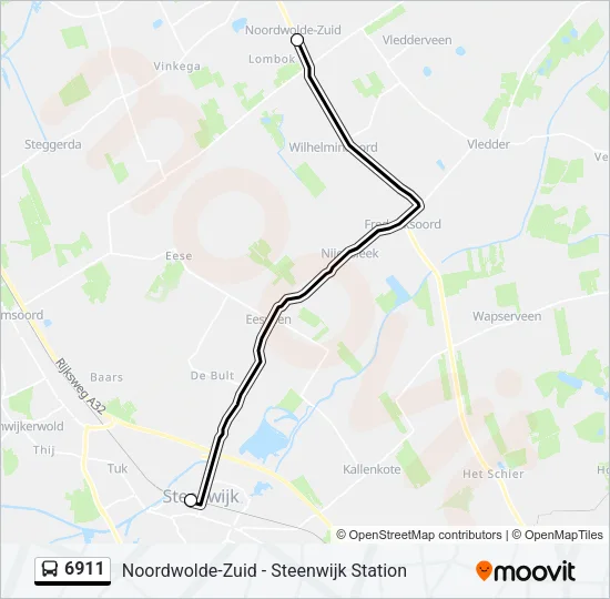 6911 Bus Line Map