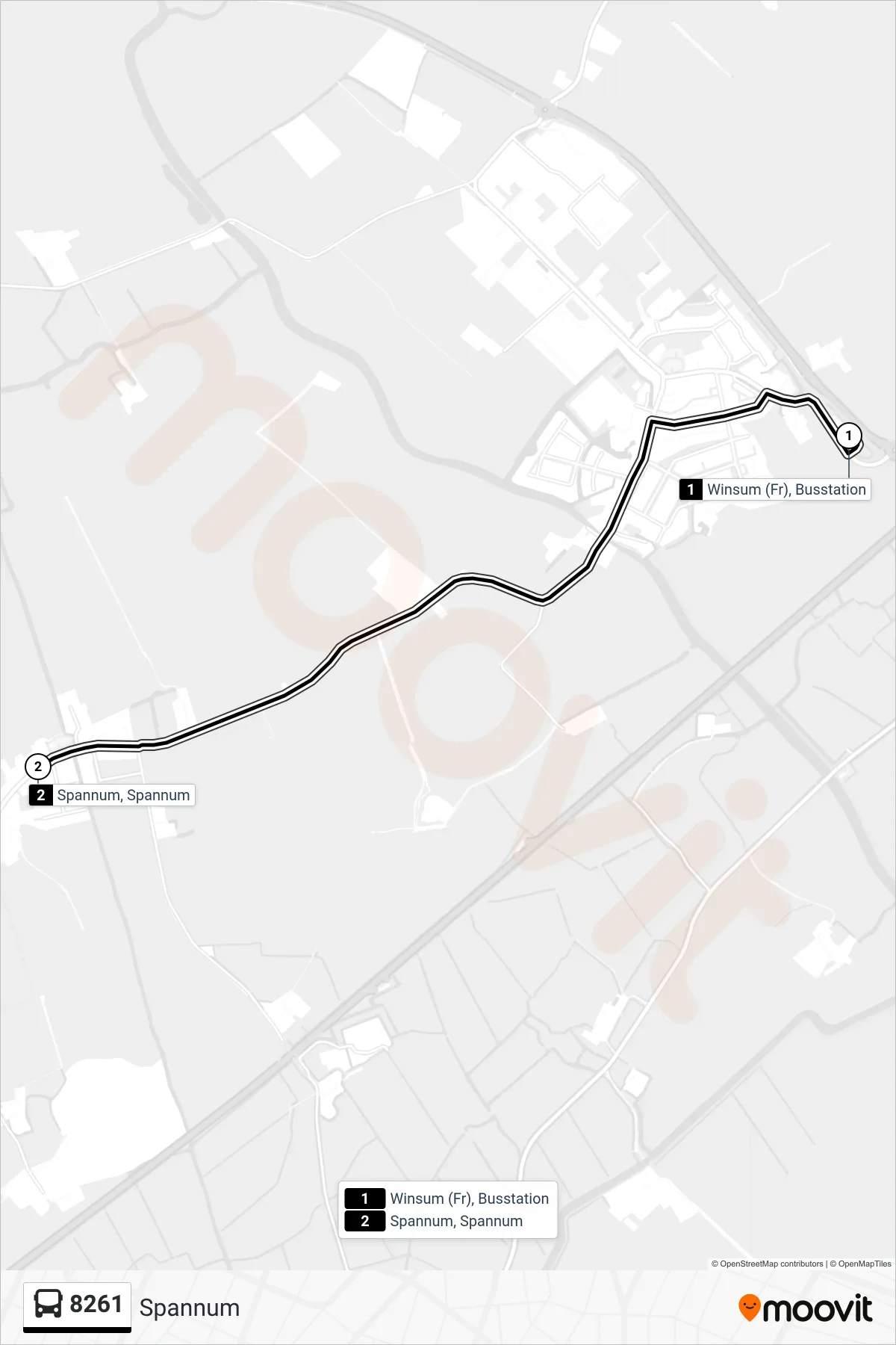 Lijn 8261 (bus, Spannum): route en haltes op de kaart