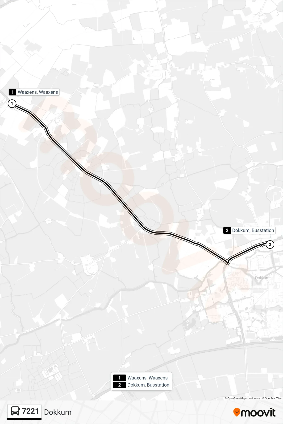 Lijn 7221 (bus, Dokkum): route en haltes op de kaart