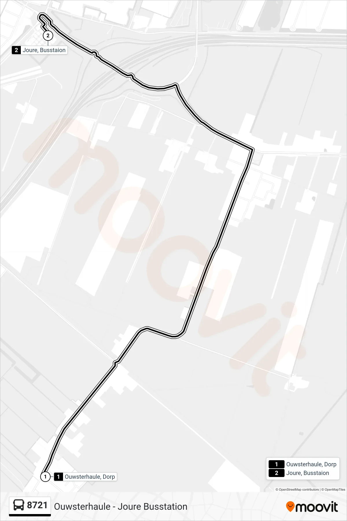 Lijn 8721 (bus, Joure): route en haltes op de kaart