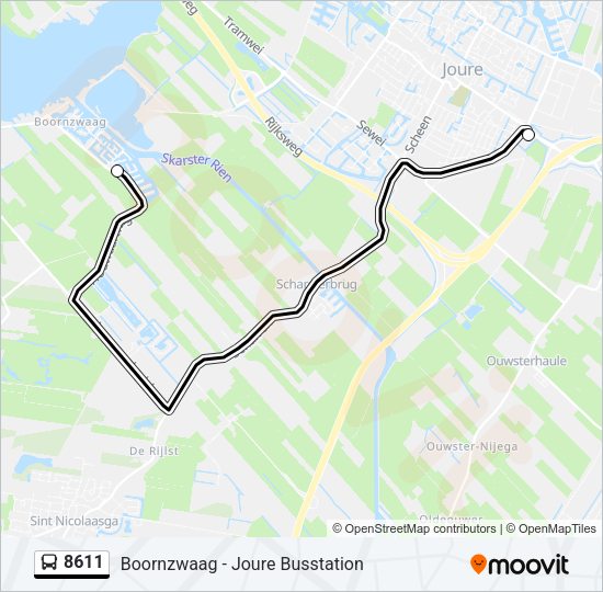 8611 Bus Line Map