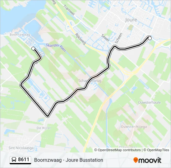 8611 Bus Line Map