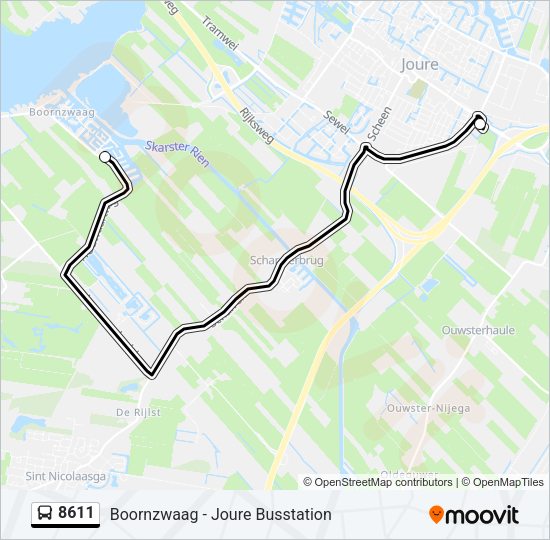 8611 Bus Line Map