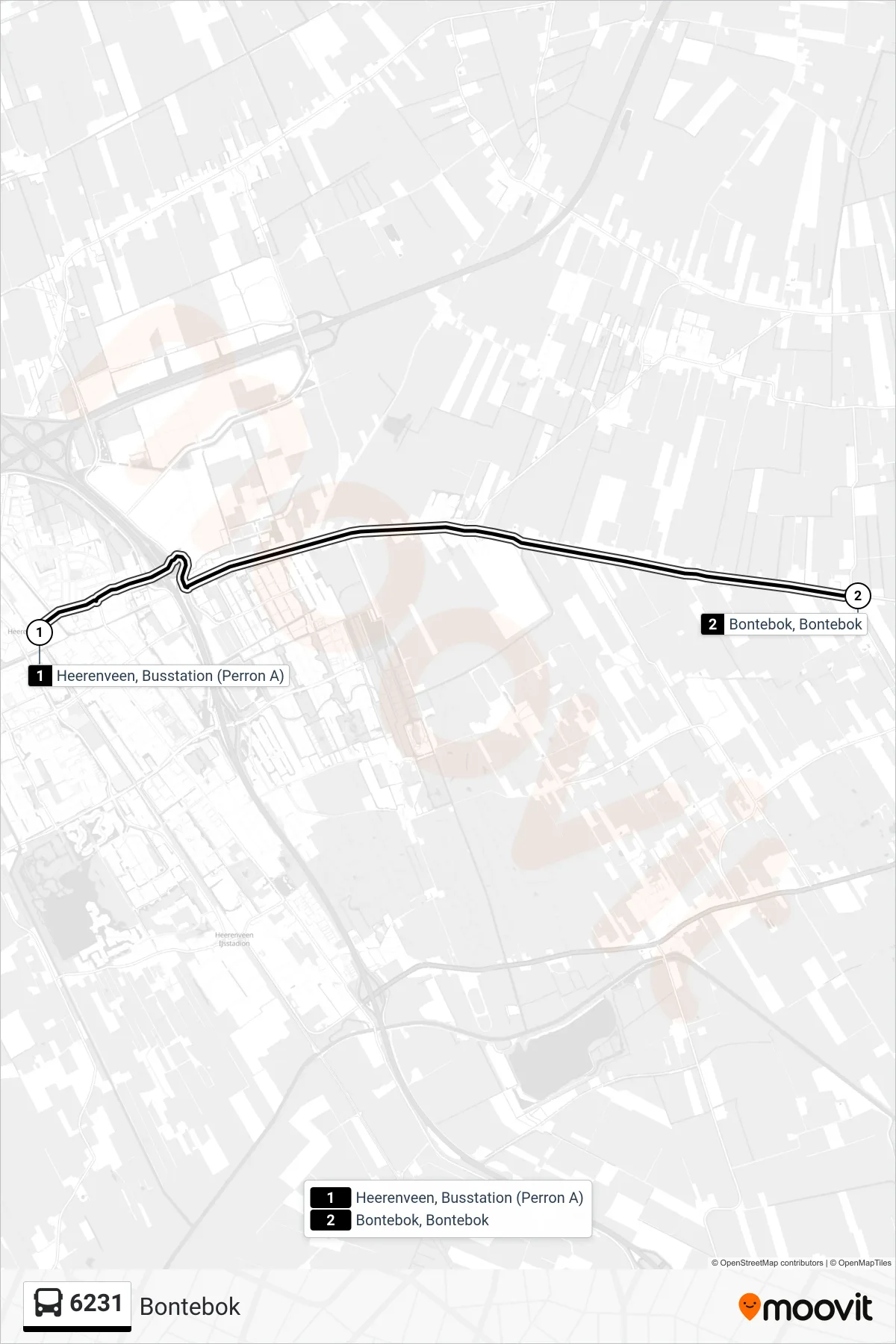 Lijn 6231 (bus, Bontebok): route en haltes op de kaart