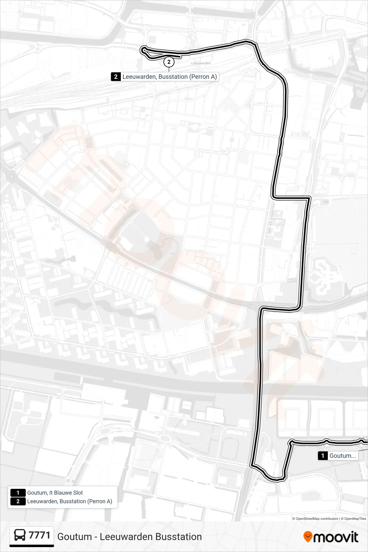 Lijn 7771 (bus, Leeuwarden): route en haltes op de kaart