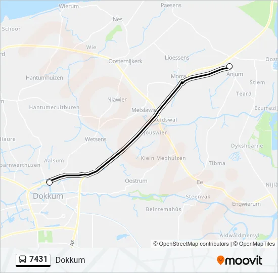7431 Bus Line Map