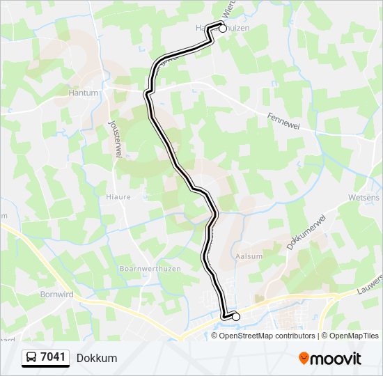 7041 Bus Line Map