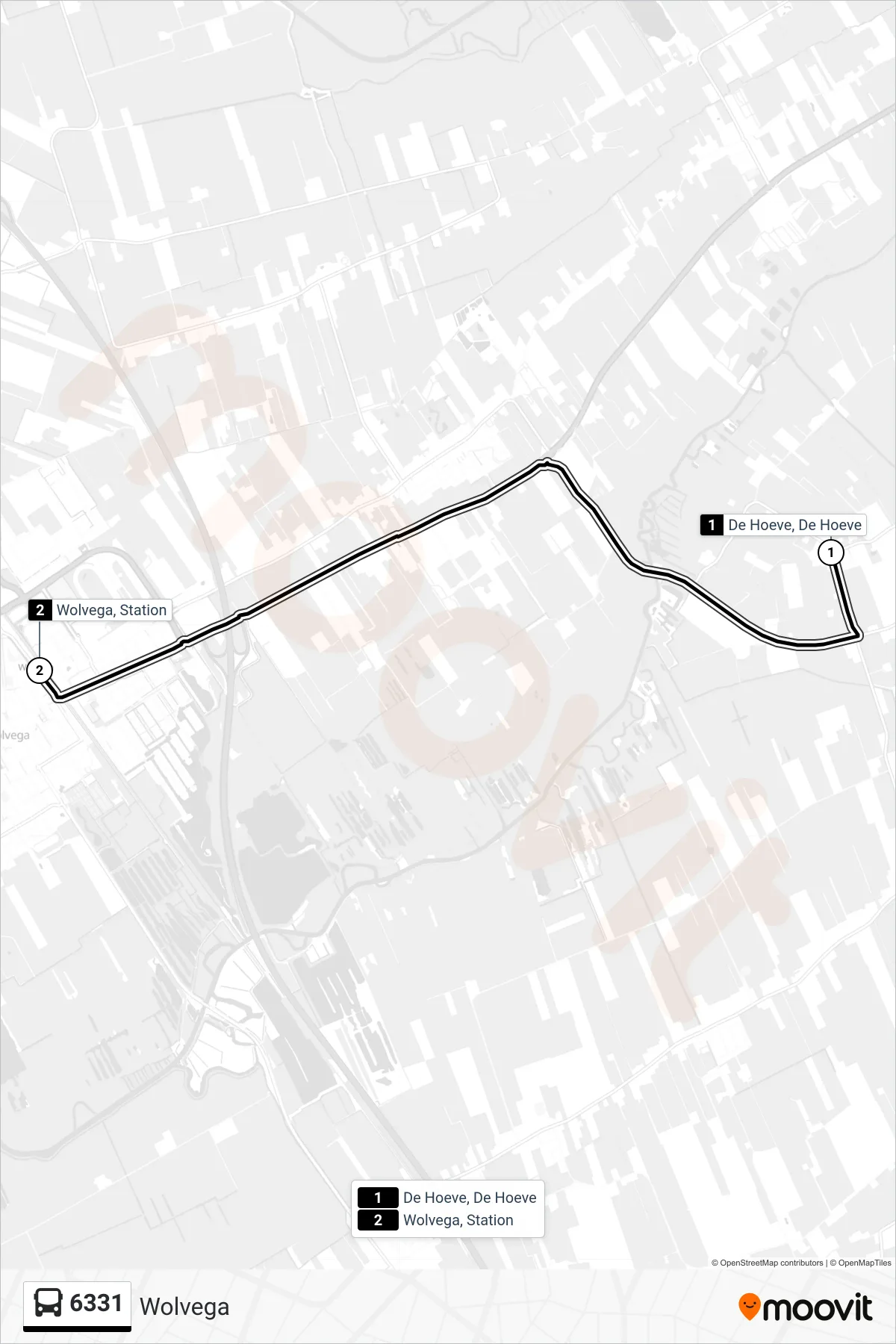 Lijn 6331 (bus, Wolvega): route en haltes op de kaart