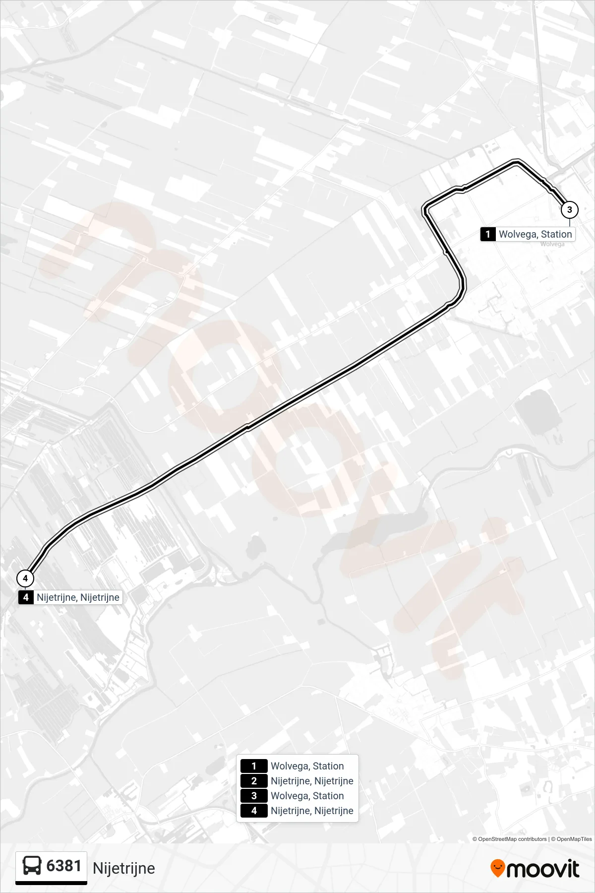 Lijn 6381 (bus, Nijetrijne): route en haltes op de kaart