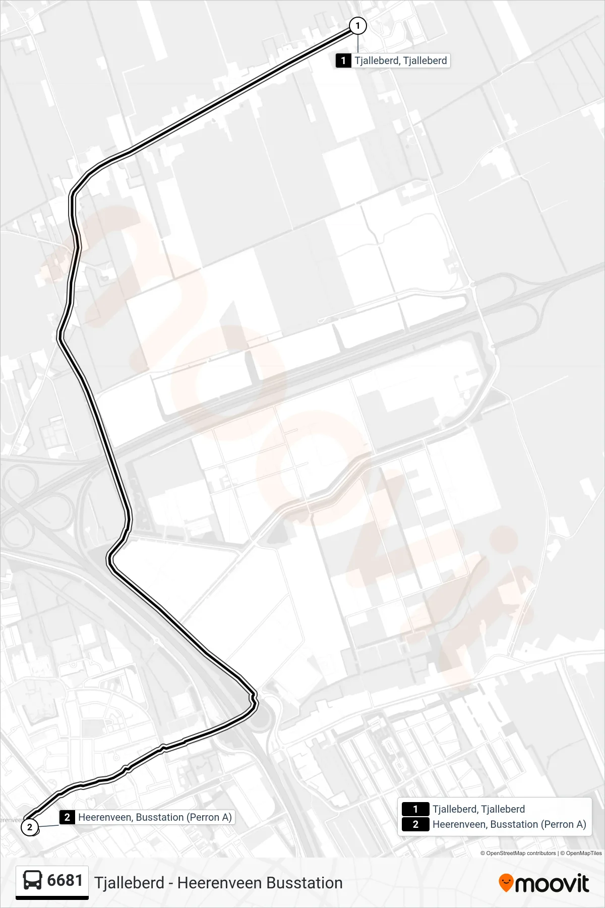 Lijn 6681 (bus, Heerenveen): route en haltes op de kaart
