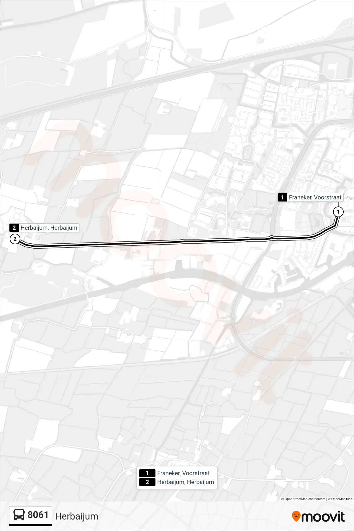 Lijn 8061 (bus, Herbaijum): route en haltes op de kaart