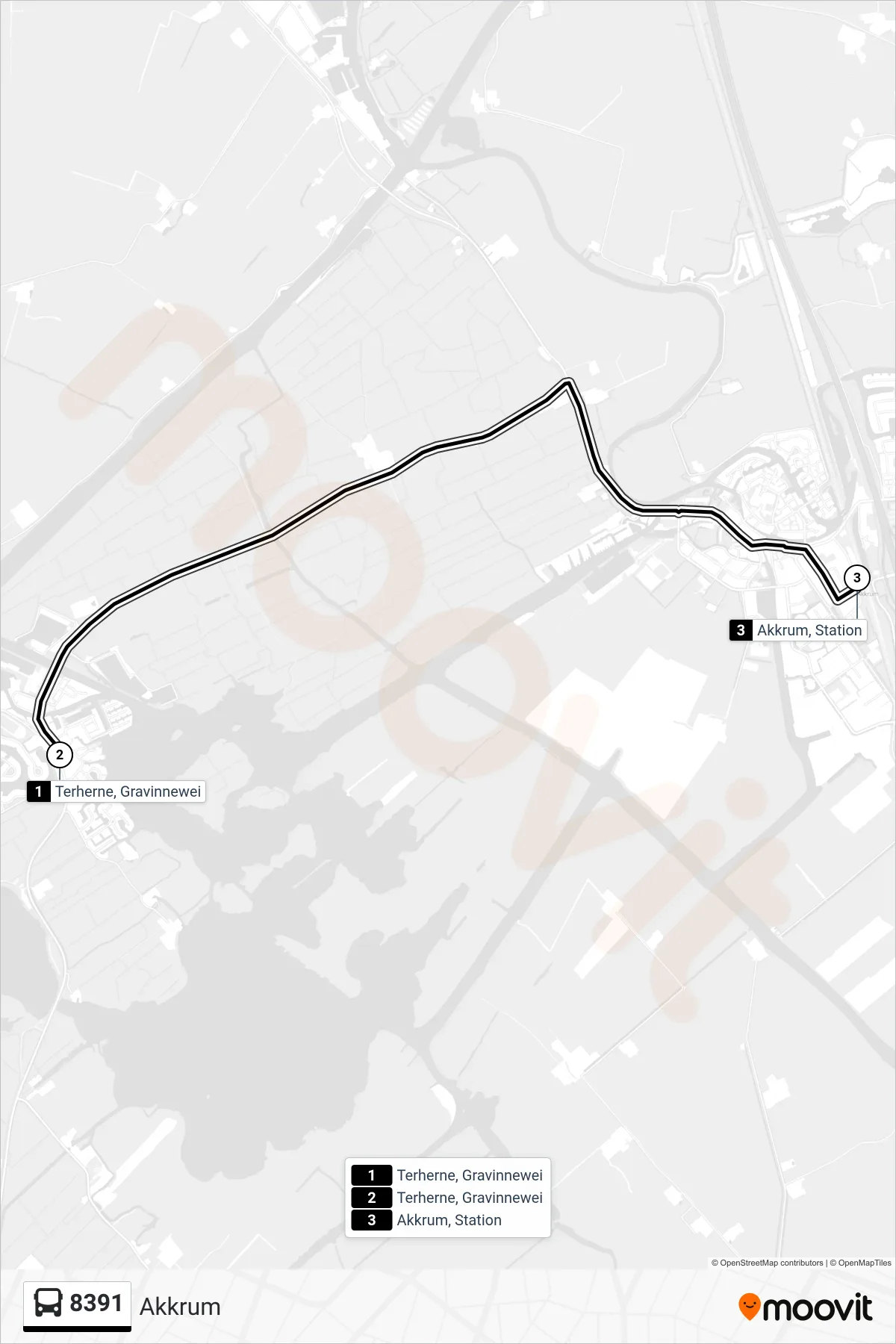 Lijn 8391 (bus, Akkrum): route en haltes op de kaart