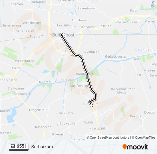 6551 Bus Line Map