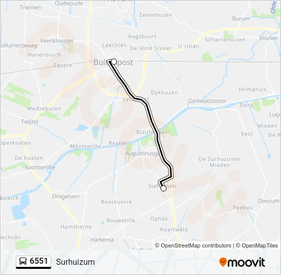 6551 Bus Line Map