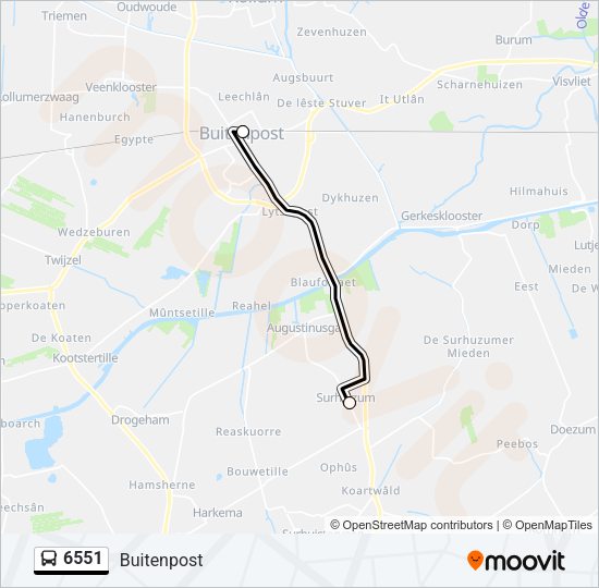 6551 Bus Line Map