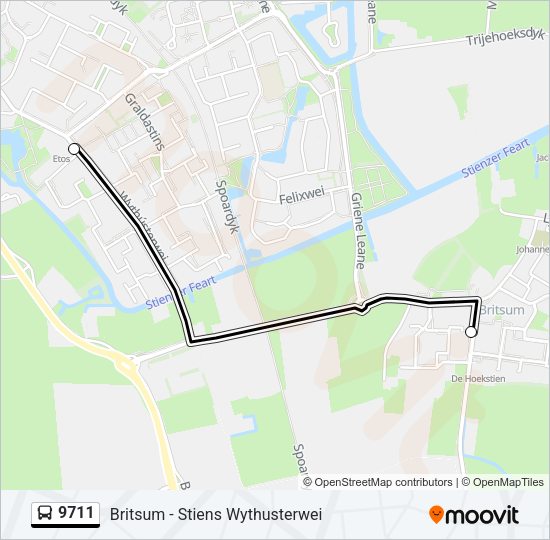 9711 Bus Line Map