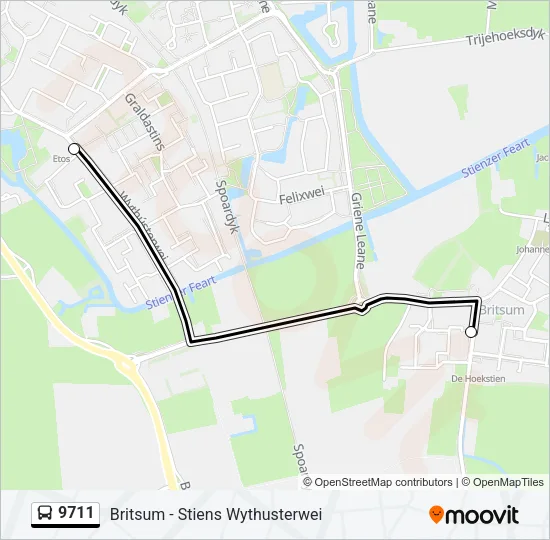9711 Bus Line Map