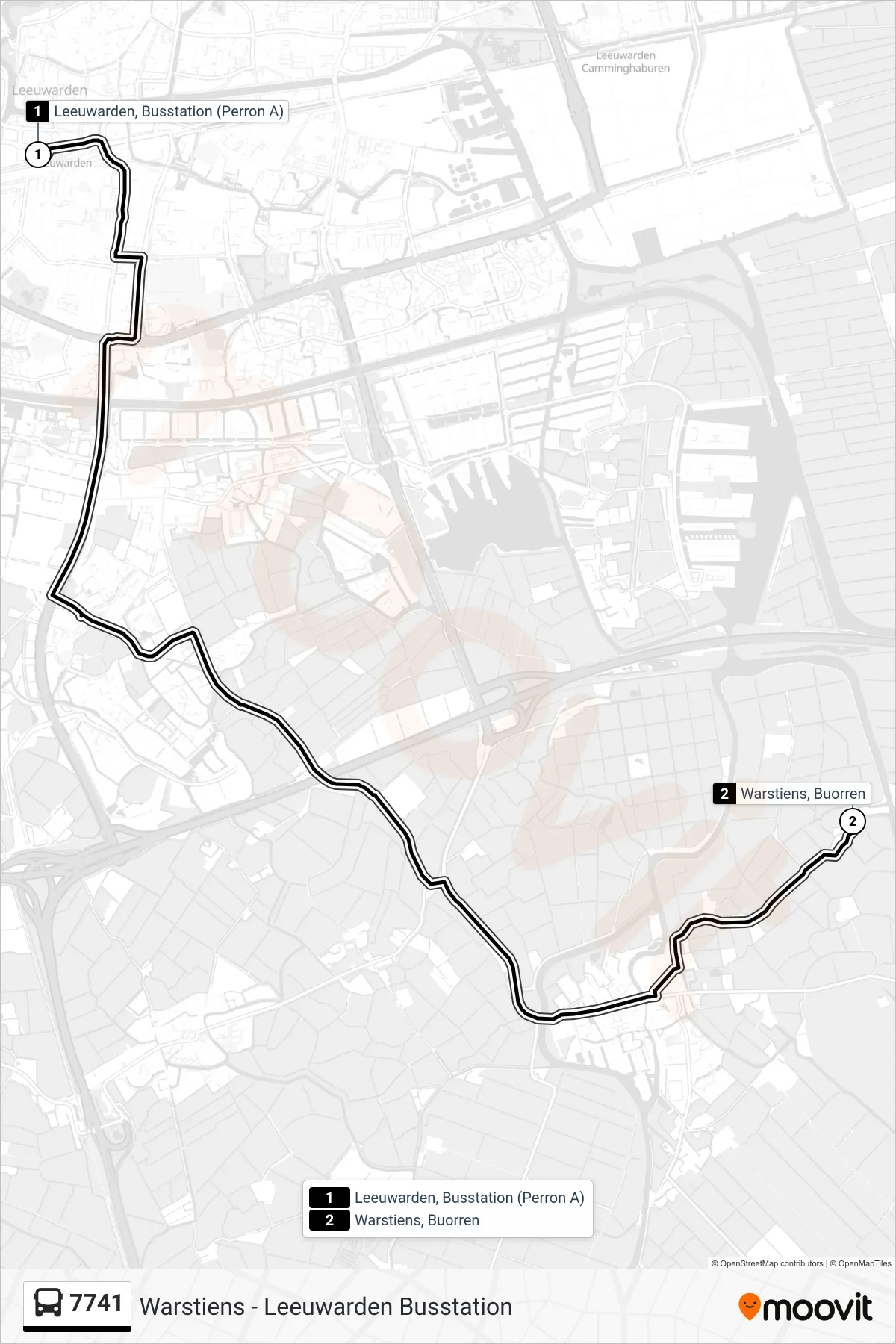 Lijn 7741 (bus, Warstiens): route en haltes op de kaart