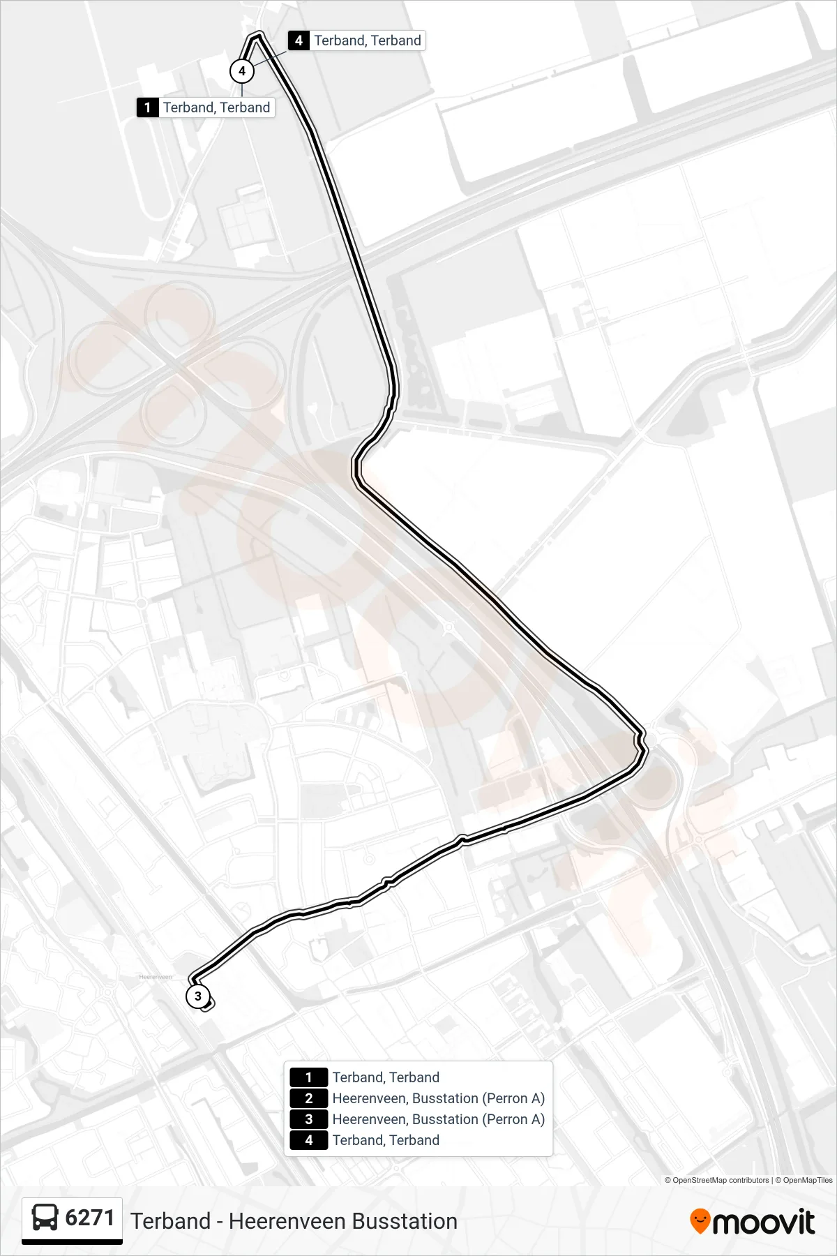 Lijn 6271 (bus, Heerenveen): route en haltes op de kaart