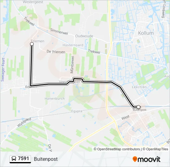 7591 Bus Line Map