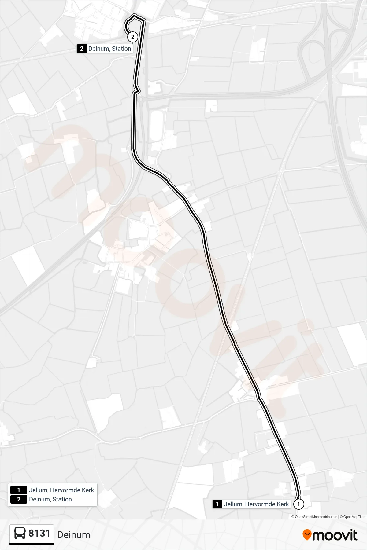Lijn 8131 (bus, Deinum): route en haltes op de kaart